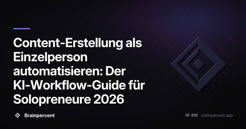 Content-Erstellung als Einzelperson automatisieren: Der KI-Workflow-Guide für Solopreneure 2026