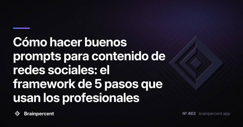 Cómo hacer buenos prompts para contenido de redes sociales: el framework de 5 pasos que usan los profesionales