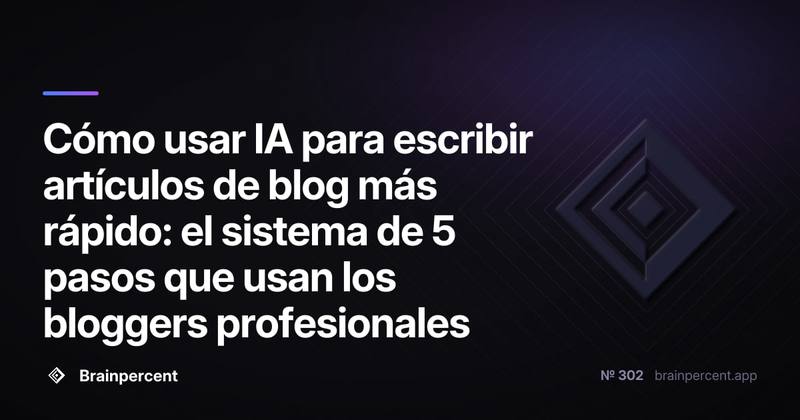 Cómo usar IA para escribir artículos de blog más rápido: el sistema de 5 pasos que usan los bloggers profesionales