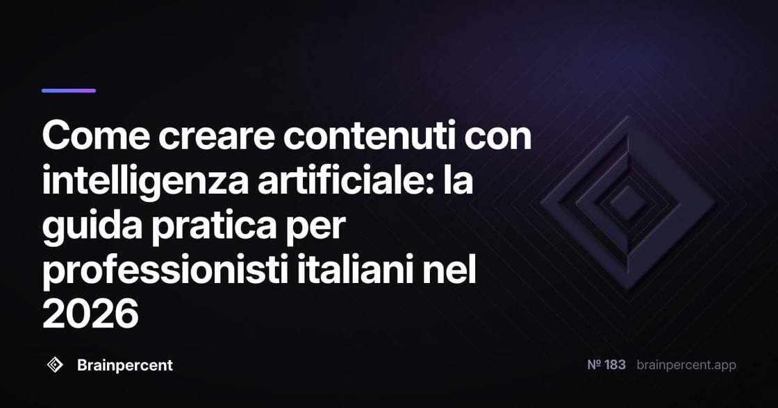 Come creare contenuti con intelligenza artificiale: la guida pratica per professionisti italiani nel 2026