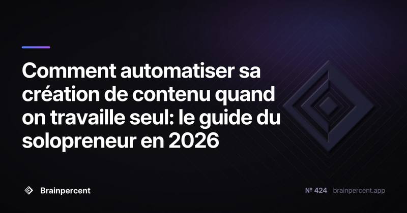 Comment automatiser sa création de contenu quand on travaille seul: le guide du solopreneur en 2026