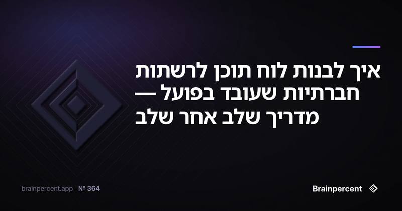 איך לבנות לוח תוכן לרשתות חברתיות שעובד בפועל — מדריך שלב אחר שלב