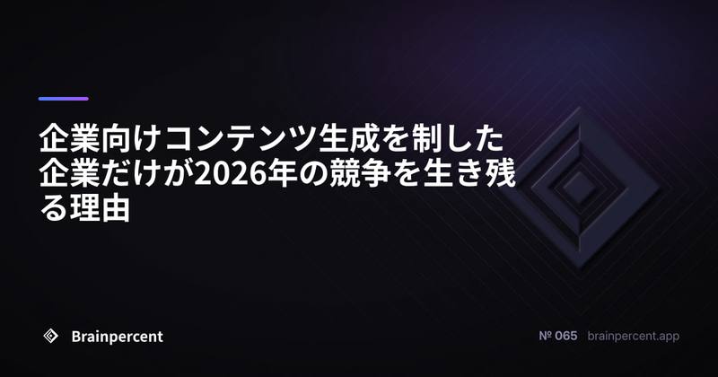 企業向けコンテンツ生成を制した企業だけが2026年の競争を生き残る理由