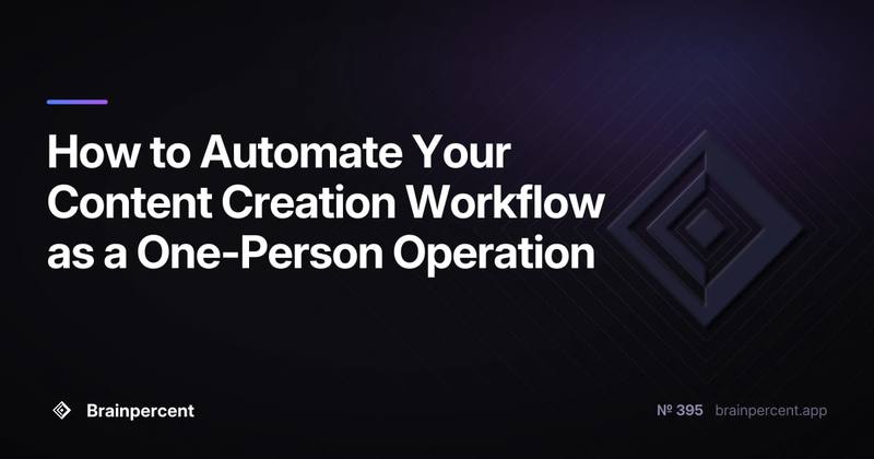 How to Automate Your Content Creation Workflow as a One-Person Operation