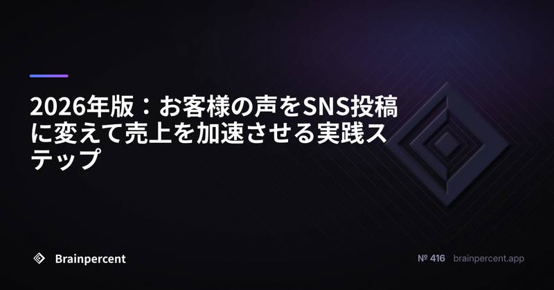 2026年版：お客様の声をSNS投稿に変えて売上を加速させる実践ステップ