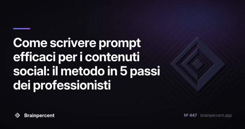Come scrivere prompt efficaci per i contenuti social: il metodo in 5 passi dei professionisti