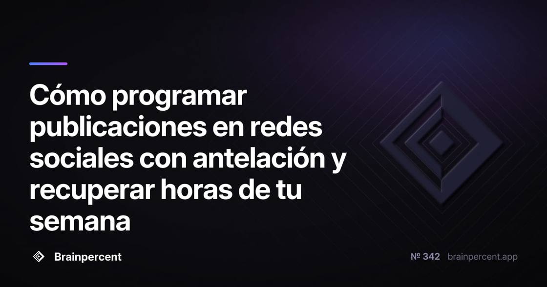 Cómo programar publicaciones en redes sociales con antelación y recuperar horas de tu semana
