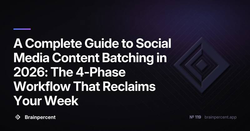 A Complete Guide to Social Media Content Batching in 2026: The 4-Phase Workflow That Reclaims Your Week