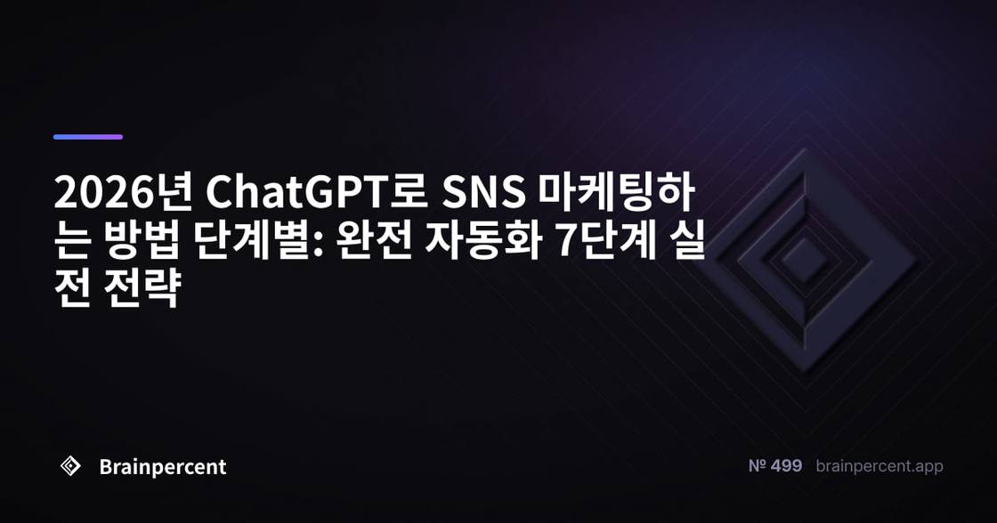 2026년 ChatGPT로 SNS 마케팅하는 방법 단계별: 완전 자동화 7단계 실전 전략