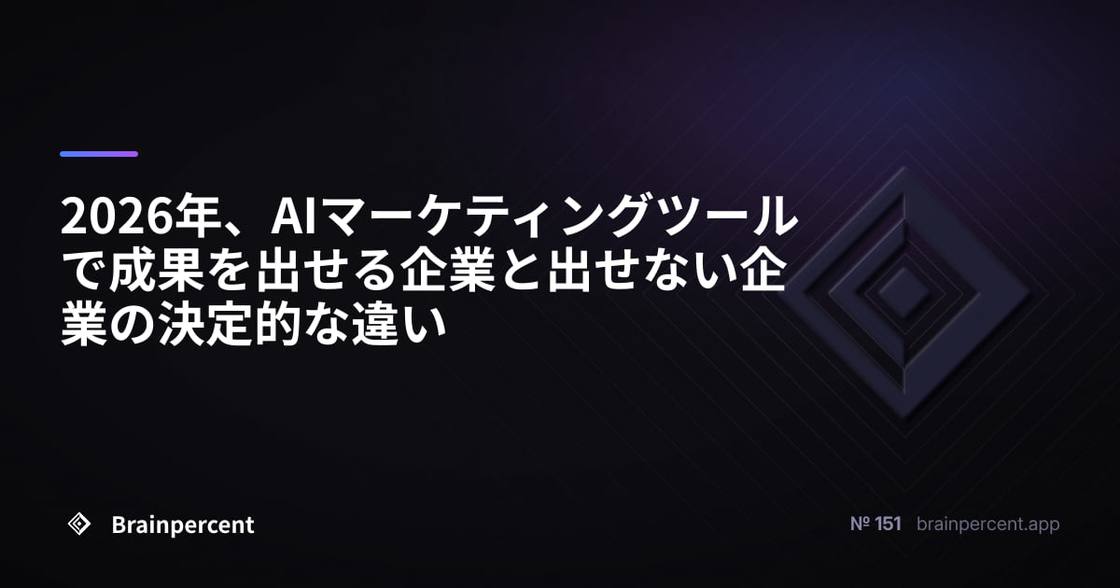 2026年、AIマーケティングツールで成果を出せる企業と出せない企業の決定的な違い