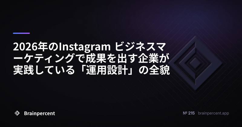 2026年のInstagram ビジネスマーケティングで成果を出す企業が実践している「運用設計」の全貌