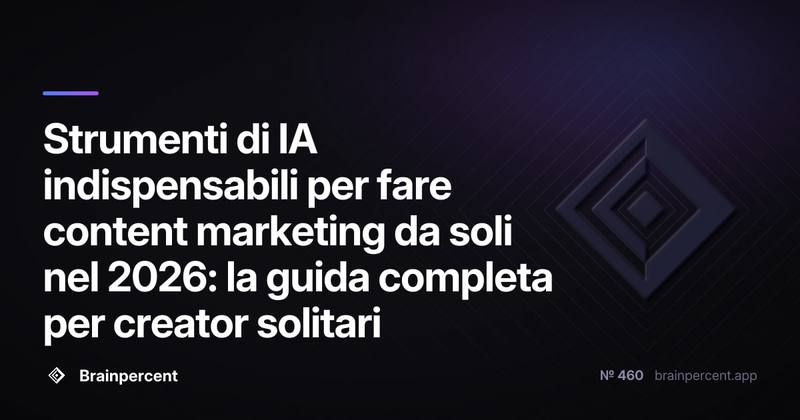 Strumenti di IA indispensabili per fare content marketing da soli nel 2026: la guida completa per creator solitari